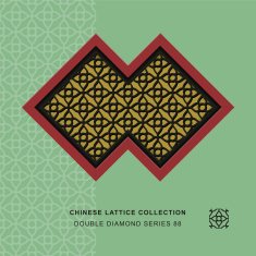 Chinese window tracery double diamond frame 88 round flower