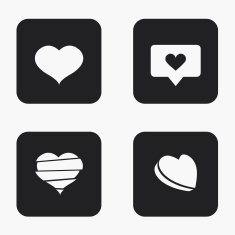 Vector modern heart icons set N3