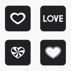 Vector modern heart icons set N4