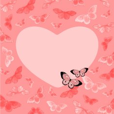 Valentine's Day card with butterflies