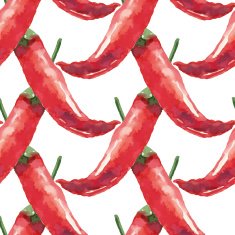 Watercolor chilli pattern N2