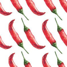 Watercolor chilli pattern N3
