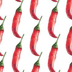Watercolor chilli pattern N7
