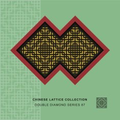 Chinese window tracery double diamond frame square check