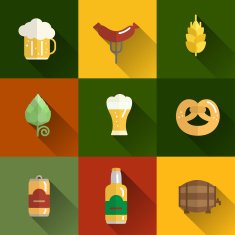 Flat icons vector beer theme N2