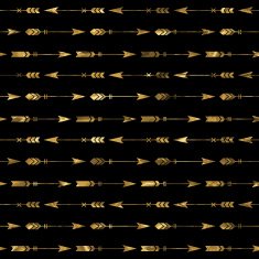 Seamless pattern with gold arrows