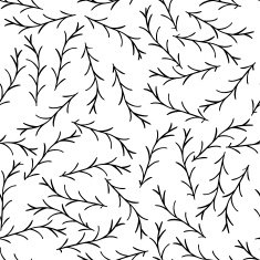 Seamless pattern black plants on white background N2