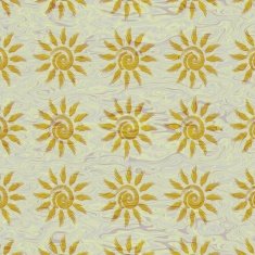 Small sun patterns on beige liquid surface