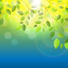 Shiny Spring Natural Leaves Background Vector Illustration N3