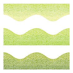 Seamless background wave mosaic of yellow and green colors