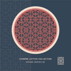 Chinese window tracery round frame 86 geometry square