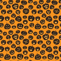 Seamless pattern Of Vintage Happy Halloween pumpkins N4