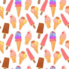 Hand drawn vector illustration - Collection of ice cream