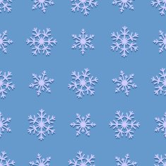 Seamless pattern of snowflakes on a blue background