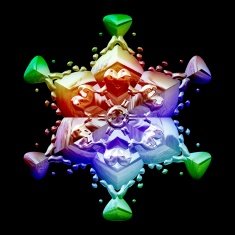Colorful snowflake isolated on black