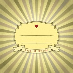 Retro Wedding Invitation Blank with Place for Text