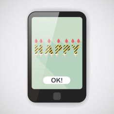 Birthday candles flat icon with long shadow eps10