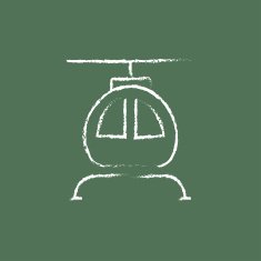 Helicopter icon drawn in chalk