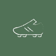 Football boot icon drawn in chalk