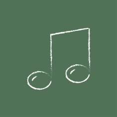 Music note icon drawn in chalk
