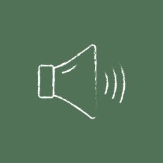 High speaker volume icon drawn in chalk N2