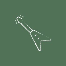 Electric guitar icon drawn in chalk