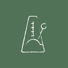 Metronome icon drawn in chalk