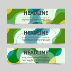 Banners set for business modern background design