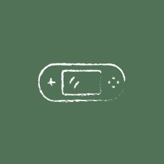 Game console gadget icon drawn in chalk