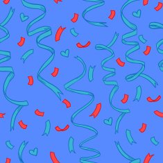 Hand-drawn seamless pattern - Confetti Independence day U S A N3