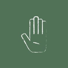 Medical glove icon drawn in chalk