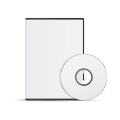 Blank Case and Disk Vector Illustration