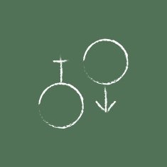 Male and female symbol icon drawn in chalk
