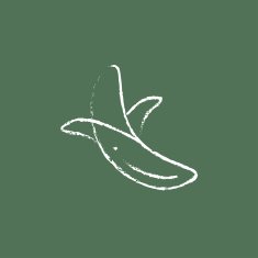 Peeled banana icon drawn in chalk