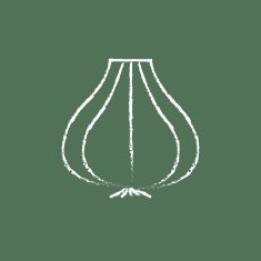 Garlic icon drawn in chalk