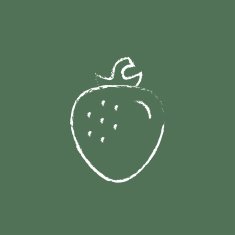 Strawberry icon drawn in chalk