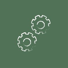 Gears icon drawn in chalk