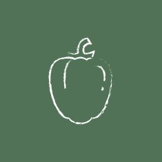 Bell pepper icon drawn in chalk