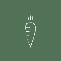 Carrot icon drawn in chalk