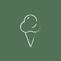 Ice cream icon drawn in chalk