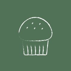 Cupcake icon drawn in chalk