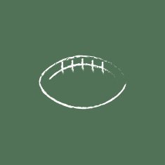 Rugby football ball icon drawn in chalk