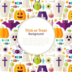 Flat Vector Halloween Trick or Treat Background