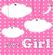 Baby girl shower card with place for text N2