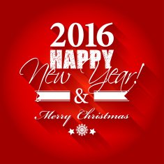2016 Happy New Year and card Merry Christmas