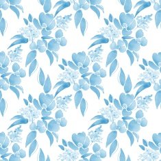 Watercolor illustration with leaves and flowers Seamless pattern 24