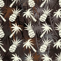 Seamless pattern with coconut palm trees pineapples N3