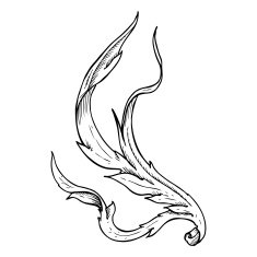 traditional hand drawn floral swirl N3