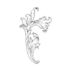 traditional hand drawn floral swirl N12