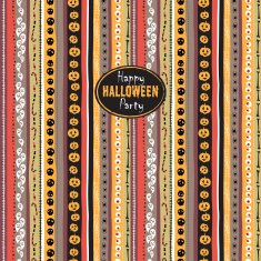 Seamless pattern Vintage Happy Halloween Flat style N4